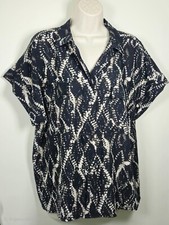 Camisa feminina Simply Vera - Vera Wang textura linho manga rolo tamanho XL comprar usado  Enviando para Brazil