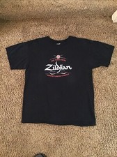 Camisa vintage Zildjian bigorna pratos bateria metal rock tamanho grande, usado comprar usado  Enviando para Brazil