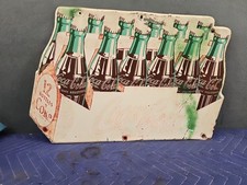 VINTAGE 1954 COCA-COLA COQUE PACOTE COM 12 GARRAFAS PLACA DIECUT A-M 9-54 comprar usado  Enviando para Brazil