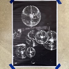 Bola de discoteca arte abstrata ✅ pôster de festa arte de parede decoração de tela ✅ 16x24 polegadas, usado comprar usado  Enviando para Brazil