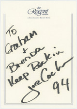 Joe cocker autographed d'occasion  Expédié en Belgium
