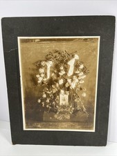 Foto antigua conmemorativa funeral arreglo floral imagen flores muertas fallecidas segunda mano  Embacar hacia Mexico