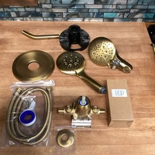 Sistema de chuveiro Pop Sanitary Ware ouro escovado conjunto de torneira de chuveiro chuva banheiro comprar usado  Enviando para Brazil