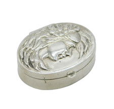 Caixa de comprimidos prata esterlina Art Nouveau padrão justo vintage 1993 Londres comprar usado  Enviando para Brazil
