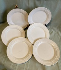 Juego de 6 platos de ensalada Mikasa Swirl de gres blanco DJ100, apx. "Hermoso 8,75""" segunda mano  Embacar hacia Mexico
