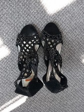 Black evening sandals for sale  STOCKTON-ON-TEES