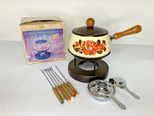 Conjunto de fondue vintage meados do século 2 qt porcelana esmaltada metal Kimco Japão comprar usado  Enviando para Brazil
