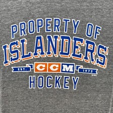 Camiseta masculina extra grande cinza hóquei CCM NHL equipamento atlético NY Islanders comprar usado  Enviando para Brazil