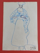 Gustav Klimt (feito à mão) desenho mídia mista em papel assinado e carimbado comprar usado  Enviando para Brazil
