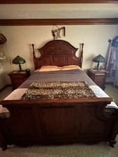 Suíte de quarto Amish feita de carvalho maciço Califórnia King (marrom)  comprar usado  Enviando para Brazil