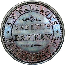 Bridgeport Connecticut Civil War Token A W Wallace's Variety Bakery comprar usado Bridgeport Connecticut Civil War Token A W Wallace's Variety Bakery comprar usado  Enviando para Brazil