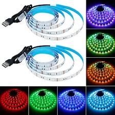 KXZM 5V USB RGB LED LUZ DE TIRA USB ALIMENTADO POR USB 13,2 pés/4 m (2 peças x 6,6 pés) 240 LEDs, usado comprar usado  Enviando para Brazil