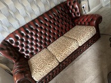Oxblood leather chesterfield for sale  WAKEFIELD