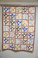 Colcha multicolorida com costas marrons 48”x65” , usado comprar usado  Enviando para Brazil