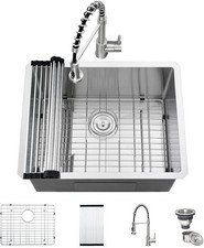 Drenaje de fregadero utilitario de acero inoxidable de 24 pulgadas con montaje inferior para lavandería de 24x19x13 pulgadas 3,5 segunda mano  Embacar hacia Mexico