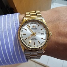 Usado, RARO Vintage Orient President Dia/Data Relógio Automático Mostrador Prata Raro  comprar usado  Enviando para Brazil