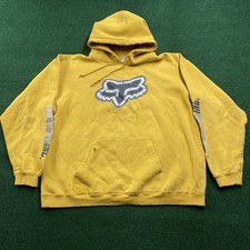 Moletom com capuz vintage Fox Racing masculino GG amarelo Y2K 90S grunge folgado emo comprar usado  Enviando para Brazil