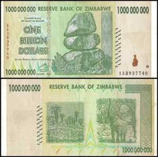 Usado, 🇿🇼 ZIMBÁBUE NOTA DE 1 BILHÃO DE DÓLARES, AA/2008, P-83 - CIRCULADA 🇿🇼 comprar usado  Enviando para Brazil