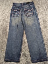 Jeans masculino Baggy Basic Code 38x34 azul skatista raver perna larga bolsos com aba Y2K comprar usado  Enviando para Brazil