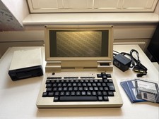 Computadora portátil Tandy 200, unidad de disco en caja, manuales, discos - excelente paquete raro segunda mano  Embacar hacia Mexico