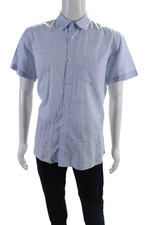 Usado, Camisa masculina Calvin Klein algodão manga curta gola botão azul tamanho G comprar usado  Enviando para Brazil