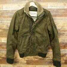 Jaqueta masculina Abercrombie & Fitch tamanho P zíper completo algodão aviador militar comprar usado  Enviando para Brazil
