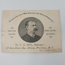 Cartão odontológico antigo sistema americano de odontologia Dr T H Bell Providence RI comprar usado  Enviando para Brazil