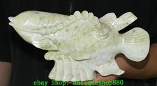 Moeda esculpida em jade natural 11,4 pol. Arowana peixe estátua animal escultura comprar usado  Enviando para Brazil