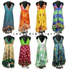 Usado, Lote de 5 peças vestido hippie maxi longo de seda indiana roupas de festival vestido de verão boho comprar usado  Enviando para Brazil