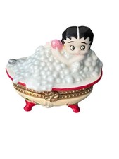 Caixa de bugigangas de porcelana vintage BETTY BOOP banho de espuma feriado 1999 King Features comprar usado  Enviando para Brazil