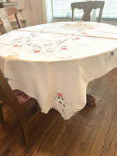 Vtg embroidery tablecloth for sale  Springfield