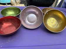 Conjunto de 6 tigelas de salada de cereais multicoloridas de alumínio 6" - MCM comprar usado  Enviando para Brazil