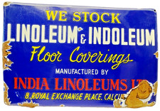 Placa de publicidade vintage de linóleo indoleum esmalte 18x12" revestimento de piso, comprar usado  Enviando para Brazil