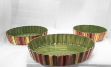 Conjunto (3) Utensílios de Forno Assadeira Temp-tations Colorido Verde Recortado Oval comprar usado  Enviando para Brazil