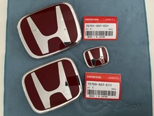 Conjunto de emblema logotipo vermelho brilhante original do fabricante para Honda Civic 2dr Hatch 2006-2011 comprar usado  Enviando para Brazil