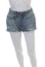 Shorts feminino Rag & Bone algodão elástico forrado na cintura azul tamanho XS comprar usado  Enviando para Brazil