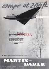 Assentos de ejeção automática de avião Martin-Baker anúncio, 1954 impressão: 62737 comprar usado  Enviando para Brazil