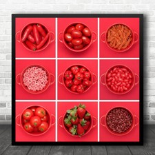 Arte de parede cereais feijões vermelhos tomates macarrão cru feijão vermelho impressão comprar usado  Enviando para Brazil