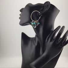 Brincos SilverT argola frisada boho chique hippie anos 60 elegante perfurado 2” comprar usado  Enviando para Brazil