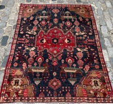PIĘKNY STARY ZABYTKOWY RĘCZNIE ROBIONY TRADYCYJNY ORIENTALNY DYWAN (132 X 115 CM)* na sprzedaż  Wysyłka do Poland