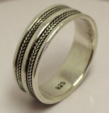 Aliança de casamento tamanho 11,5 vintage Bali corda feita à mão prata esterlina maciça 925, usado comprar usado  Enviando para Brazil
