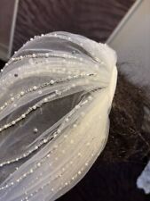 Véu de noiva strass com miçangas linha de miçangas frete grátis, usado comprar usado  Enviando para Brazil