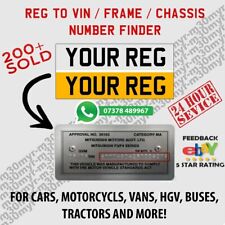 Reg vin service for sale  UK