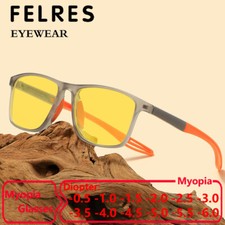 Óculos de sol masculino quadrado esporte lente amarela miopia visão noturna  comprar usado  Enviando para Brazil