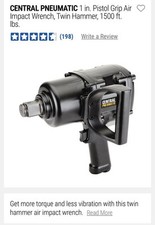 Chave de ar de impacto Central Pneumatic 94802 1/2" unidade resistente martelo duplo comprar usado  Enviando para Brazil