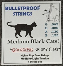 BULLET PROOF Bumped Medium Black Cat Weedwacker Bass 4 STRING Conjunto Perfeito Slap comprar usado  Enviando para Brazil
