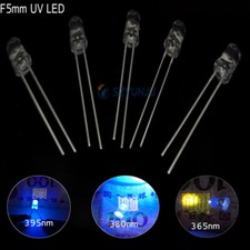 Luz UV LED ultravioleta redonda 5mm DIP 365nm 380nm 395nm diodo emissor de luz comprar usado  Enviando para Brazil