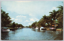 Usado, Cartão postal vintage Waterway Fort Lauderdale Flórida comprar usado  Enviando para Brazil