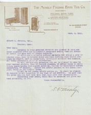 1899 Carta em papel timbrado assinada pelo presidente - Banheira dobrável Mosely Chicago 1901 comprar usado 1899 Carta em papel timbrado assinada pelo presidente - Banheira dobrável Mosely Chicago 1901 comprar usado  Enviando para Brazil