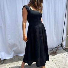 Vestido feminino Elizabeth Wayman 8 preto querida vintage plissado cintura caída  comprar usado  Enviando para Brazil